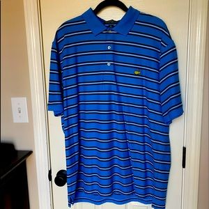 MASTERS Golf Collection Blue Striped Polo XL